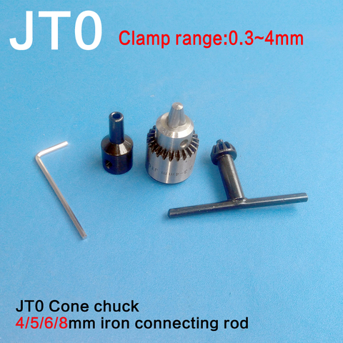 Watchmakers Electric Drill Chuck 0.3-4mm Jt0 Mini Drill Chuck Key Kit With 4mm/5mm/6mm/8mm Motor Shaft Coupler Rod ► Photo 1/4