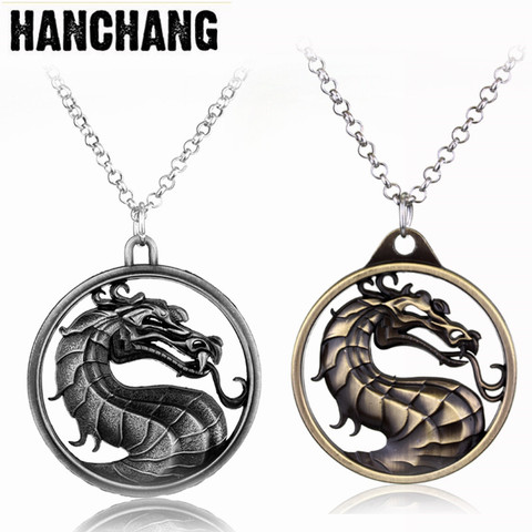 Mortal Kombat Necklace Fighting Game Dragon Jane Empire Pendant Necklace Vintage Jewelry Collier For Game Fans Gift ► Photo 1/6