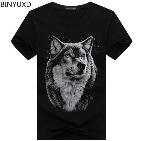 BINYUXD New Summer Brand large size 3D Wolf head T-shirt man round collar short sleeve T-shirt men fashion t shirt short sleeves ► Photo 1/6