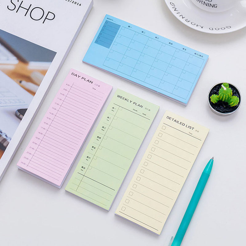 Cartoon Post Office Supplies Sticky Notepads Weekly Planner Agenda Memo Pad