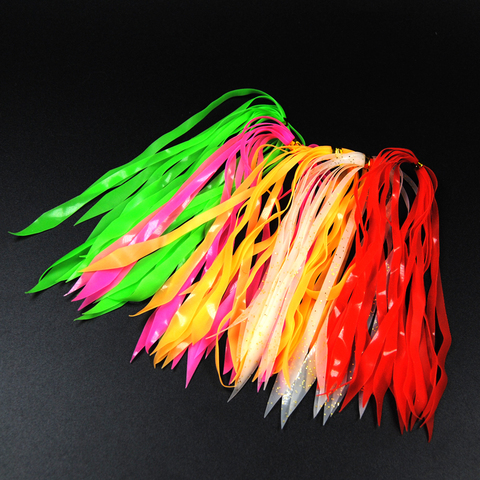 50 pcs Luminous Silicone streamer Red Orange Green Pink  Silicone Skirts for Spinnerbait Buzzbait Rubber Jig Lures Squid Skirts  ► Photo 1/1