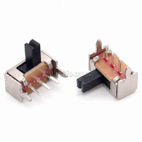 100Pcs 3 Pin PCB 2 Position 1P2T SPDT Miniature Slide Switch Side Knob SK12D07VG4 ► Photo 1/1