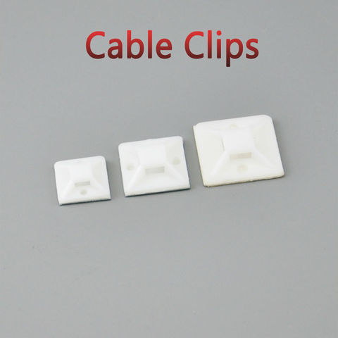 100pcs Self Adhesive Cable Tie Mounts 20*20 Car Wire Tie Clips Flat Holder Fixer Organizer Drop Adhesive Clamp White Black ► Photo 1/5