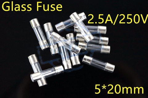 Glass fuse pipe 5*20mm 250V F 2.5A 2500MA fast break fuse glass fuse. ► Photo 1/4