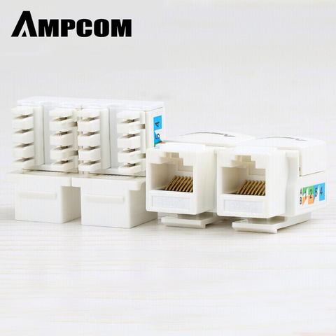 CAT6 Keystone Jack,AMPCOM Snap-in RJ45 Punch-Down Cat.6 Keystone Module Adapter 100/1000 Mbps |UTP|Compatible with CAT.6/CAT.5e ► Photo 1/6