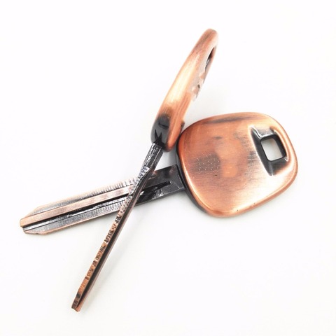 With Symbol All Metal Replacement Copper Retro Car Key Shell Toy43 Blade for Toyota Blank Key Remote Case Fob Cover ► Photo 1/2