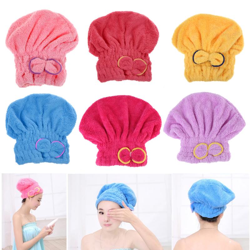 Microfiber Hair Hat Turban Quickly Dry Hair Wrapped Towel Bathing Shower Cap 