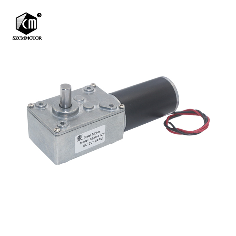 5RPM-500RPM Reversible High Torque Turbo Worm Geared Motor DC12V Reduction Motor 