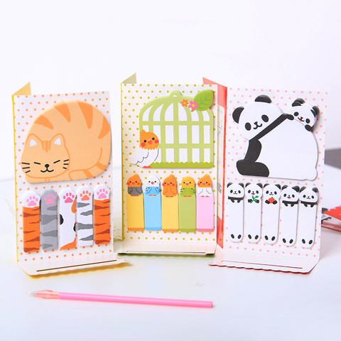 1PC Cute Cat Panda N Times Sticky Notes Memo Pad Paper Sticker  Notepad Gift Office Stationery Escolar ► Photo 1/6