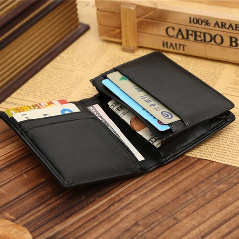THINKTHENDO Credi Card Wallet RFID Wallet Men Small Bifold Faux Leather Pocket Money ID Credit Card Holder ► Photo 1/5