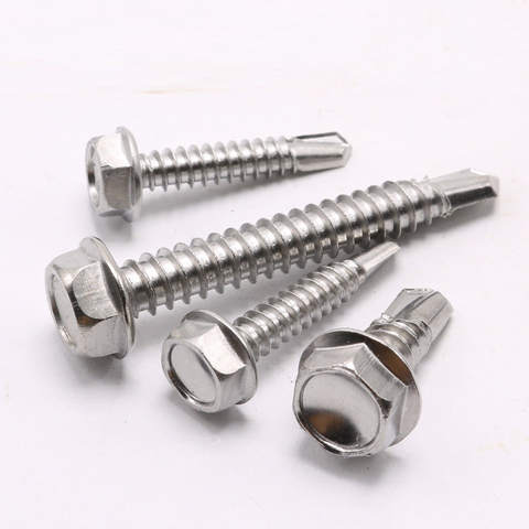 410 Stainless Steel Hex Self Drilling Screw Bolt Hexagonal Self Tapping Tail Screws M4.2 M4.8 M5.5 M6.3 ► Photo 1/6