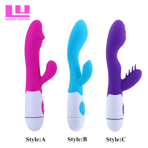 Utinta Leptura Silicone G spot Vibrator Dual Rabbit Vibration AV Massager Clitoris Stimulator Dildo Sex Toys for Women ► Photo 1/6