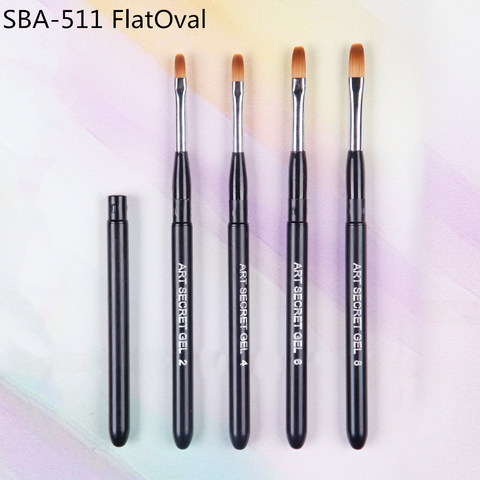 High quality 1PC SBA-511 flat-oval taklon hair varnish travel paint brushes for a manicure nail art design gel ► Photo 1/4