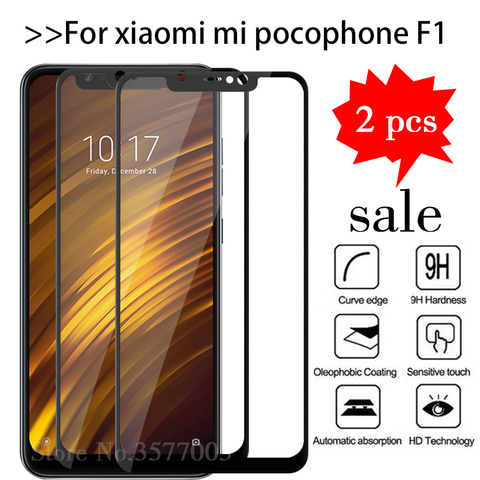 2pcs/lot Tempered Glass For Xiaomi Pocophone F1 Screen Protector Xiomi Poco x3 Pocofone F1 Mi Phone F 1 Pocof1 Protective Film ► Photo 1/6