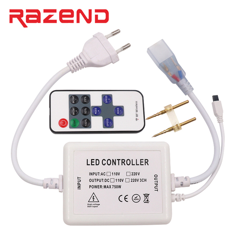 110V 220V led dimmer 11keys IR remote controller Single color led strip dimmer EU plug/ US plug 750W Free shipping ► Photo 1/5