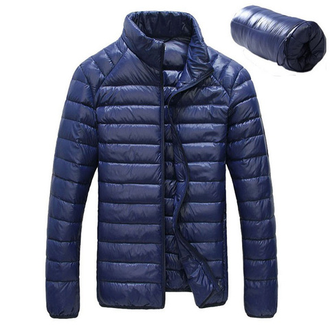 Men Winter Jacket 2022 New Ultra Light 90% White Duck Down Jackets Casual Portable Winter Coat for Men Plus Size 4XL 5XL 6XL ► Photo 1/6
