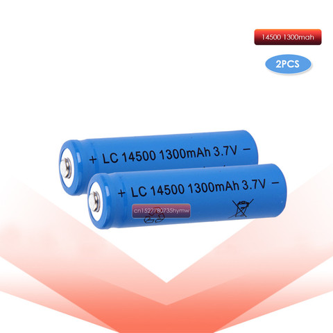 2pc/LOT ANLB AA 14500 1300mah 3.7V lithium ion rechargeable batteries and LED flashlight, free delivery ► Photo 1/5