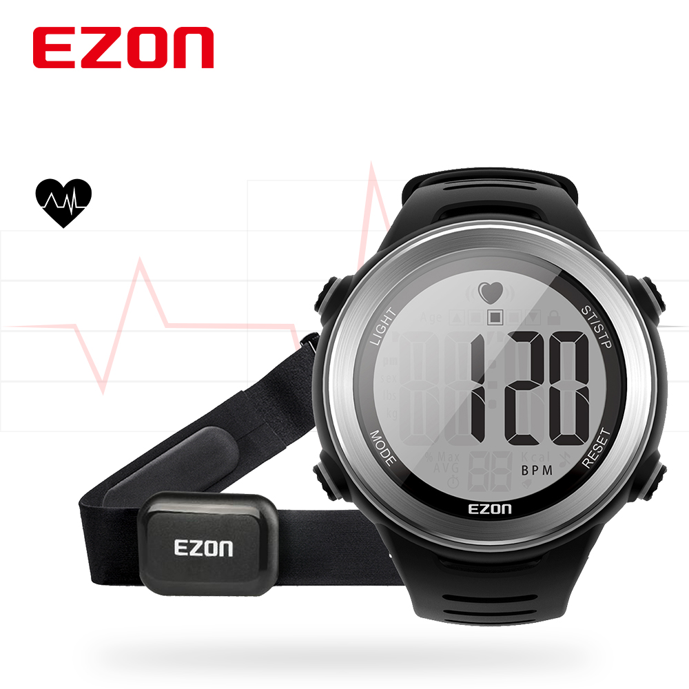 Ezon Digital Sport Watch Ultra Thin Outdoor Running Waterproof Mens Black Watch