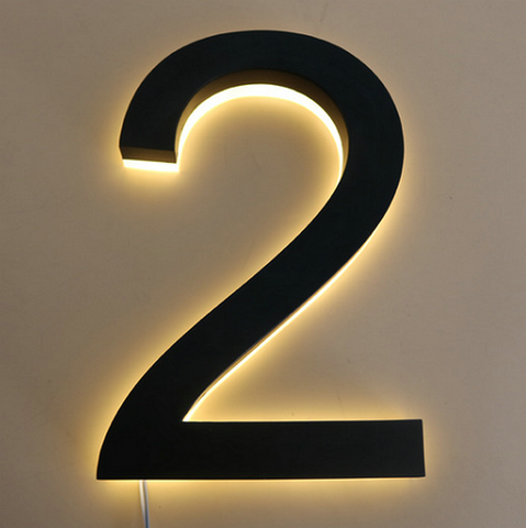 Waterproof Light sign stainless steel 3D led illumilous light house numbers address numbers led door plate ► Photo 1/6