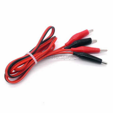 Wholesale 1Pcs 1meter Double Red and Black Clips Crocodile Cable Alligator Jumper Wire Test Leads ► Photo 1/1