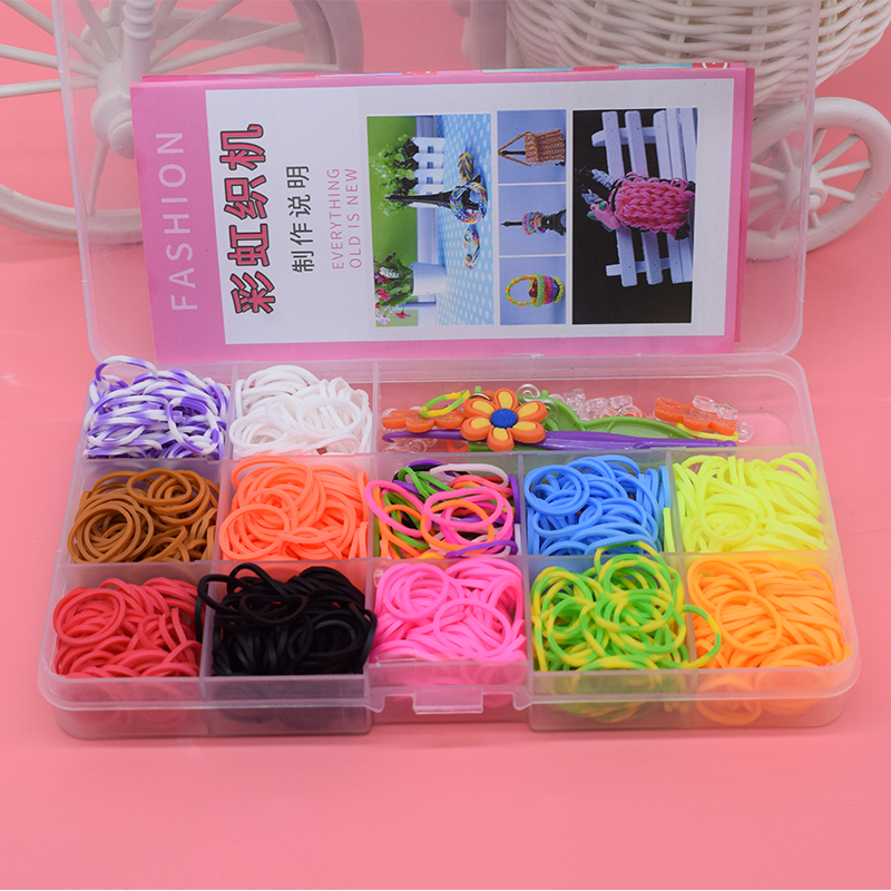 600pcs Children Diy toys rubber bands bracelet loom girl hair band