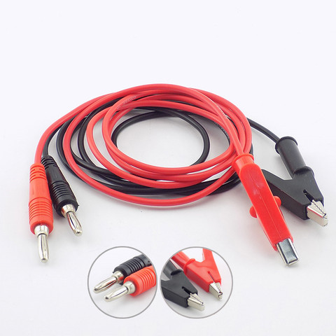 Double end Crocodile electric 1M Alligator Clip to Banana Plug Silicone Test Cable Wire for Multimeter electrical ► Photo 1/6