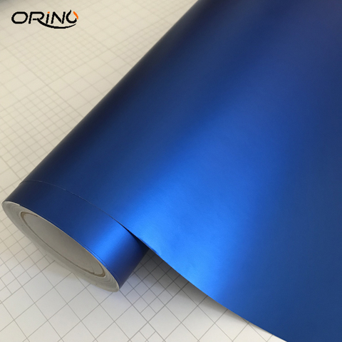 50x200cm  Blue Metallic Matt Chrome Vinyl Film Car Sticker Wrapping For Car Wrap Covering Foil With Air Bubble Free ► Photo 1/1