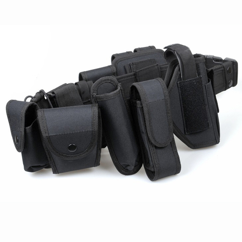 Multifunctional 10 sets Security Belts Tactical Military Hunting Utility Kit Belt with Hoslter Pouch Sets Utility Kit Duty Belt ► Photo 1/6