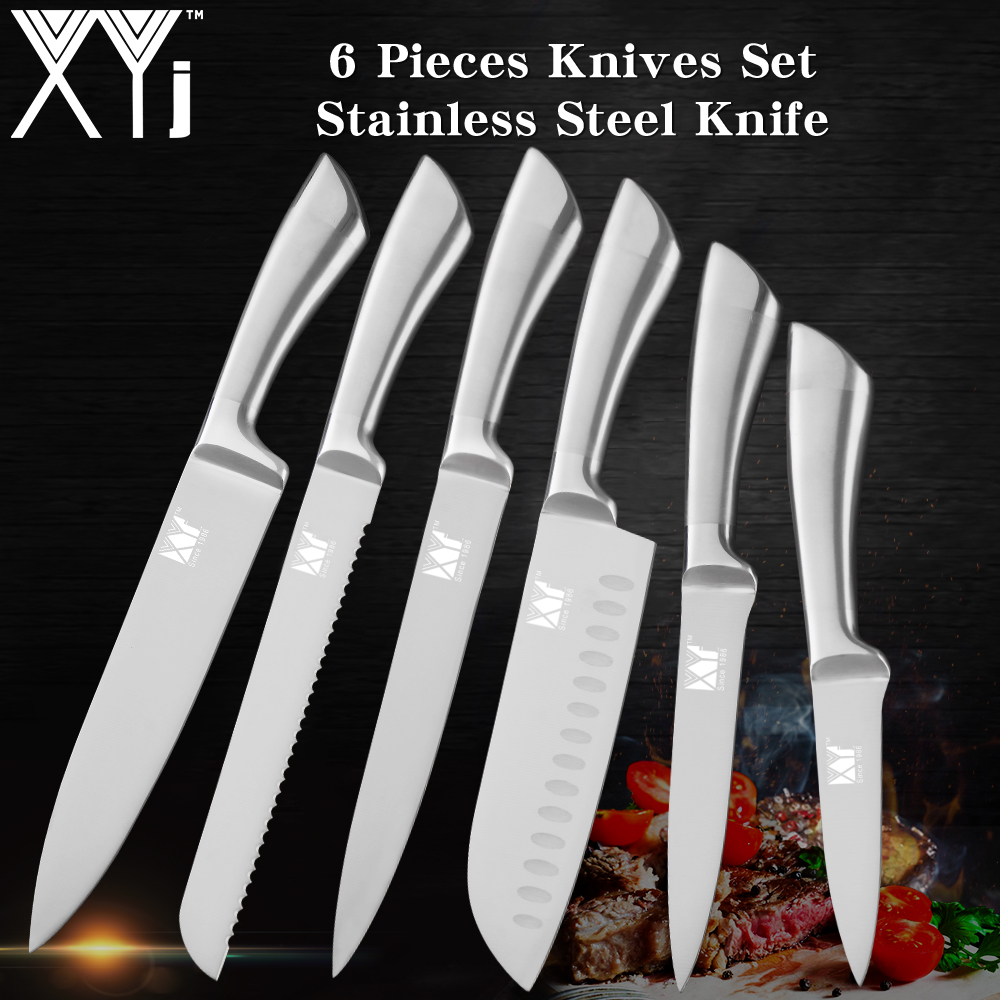 XYj Kitchen Knives Set One Piece 7cr17 Stainless Steel Structure