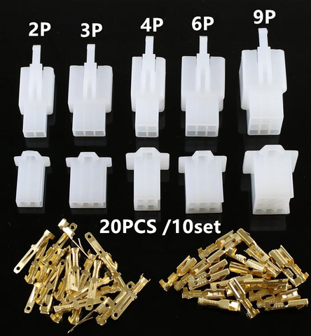 10set 2.8mm 2/3/4/6/9 pin Automotive 2.8 Electrical wire Connector Male Female cable terminal plug Kits Motorcycle ebike car ok ► Photo 1/6