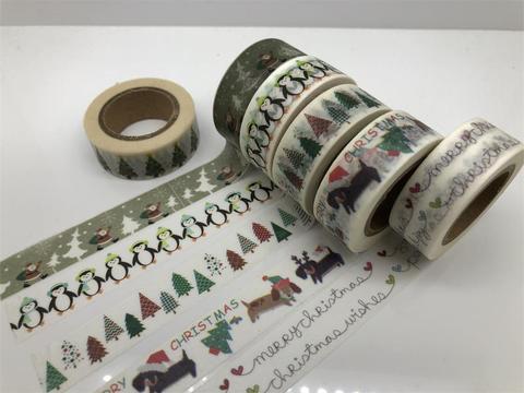 jiataihe christmas washi tape  Merry Christmas tree washi tape japanese rice paper printing masking tape free shipping ► Photo 1/6