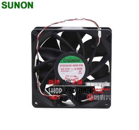 For Sunon EFE0381B1-Q000-F99 14CM 140mm 14038 DC 12V 4.08W dual ball bearing server inverter cooling fan ► Photo 1/3
