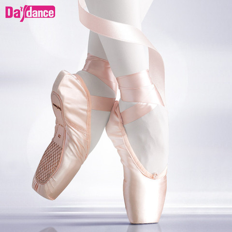 Professional Ballet Pointe Shoes Girls Women Ladies Satin Ballet Shoes With Ribbons ► Photo 1/6