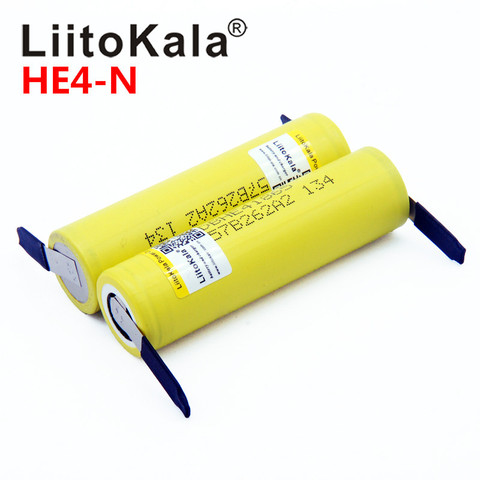 LiitoKala 100% Original 18650 he4 3.6V Battery 2500mAh 20A 35A high drain HE4 18650 battery power tools +DIY Nickel ► Photo 1/6