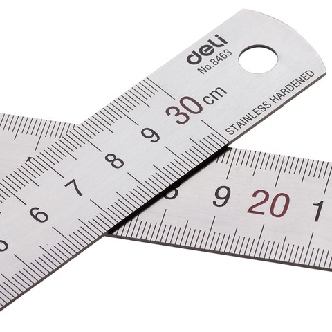 deli  ruler 15cm  steel ruler 20cm scale student stationery stainless steel ruler deli 8463 30cm straight ruler Thickness:1mm ► Photo 1/6