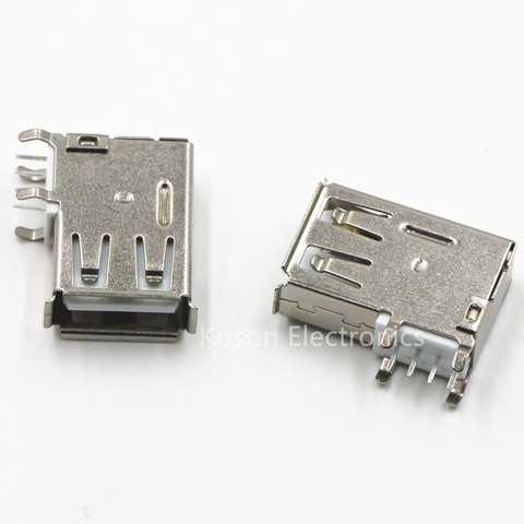 10pcs USB Type-A Female PCB Mount Socket Connector High Quality Vertical Usb A Female Socket Jack Connector 90 degree ► Photo 1/6