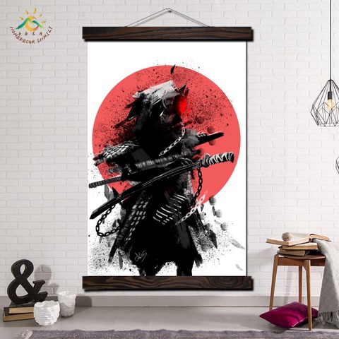 Warrior Samurai Tattoo Modern Canvas Art Prints Poster Wall Painting Scroll Painting Artwork Wall Art Pictures Home Decoration ► Photo 1/6
