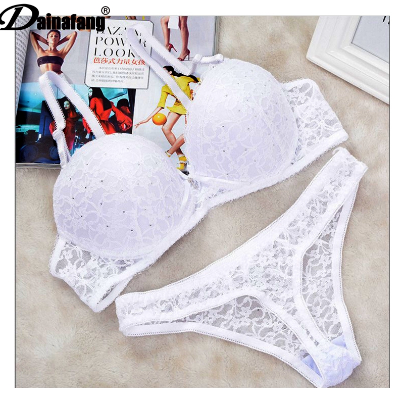 Hot sales] New 2022 Lace Drill Bra Set Women Plus Size Push Up Underwear Set  Bra And Thong Set 34 36 38 40 ABC Cup For Female - Price history & Review, AliExpress Seller - DAINAFANG