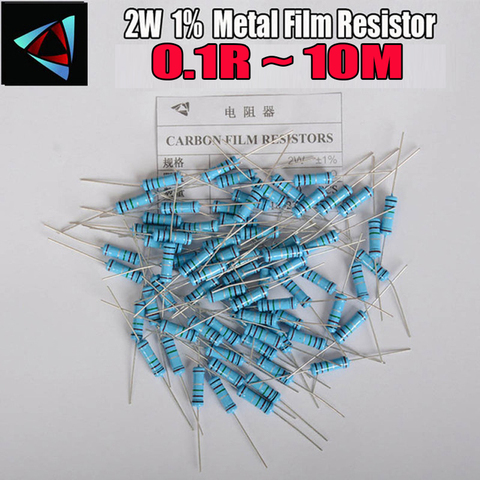 10pcs 2W Metal Film Resistor 1% 0.1R ~ 10M 1R 4.7R 10R 22R 33R 47R 1K 4.7K 10K 100K 0.22 0.33 0.47 0.56 0.68 0.75 0.82 0.91  ohm ► Photo 1/2