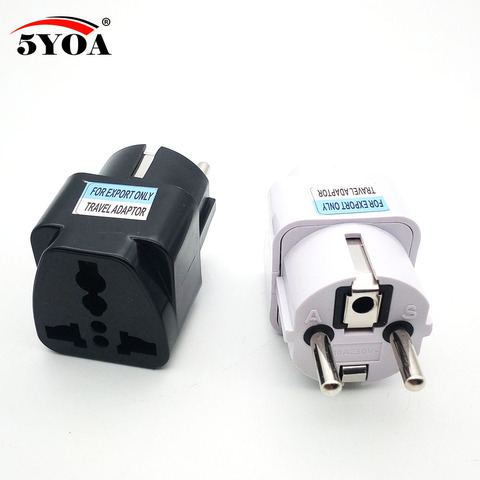 International Travel Universal Adapter Electrical Plug For UK US EU AU to EU European Socket Converter White Black ► Photo 1/6