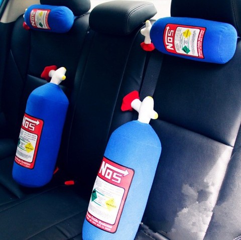 NOS Nitrous Oxide Bottle Pillow Plush Toy Turbo JDM Cushion Gift Decor Headrest Backrest Seat Cover Hellaflush Neck Res ► Photo 1/6