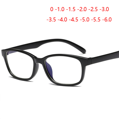 Literary Student Square Myopia Glasses With Degree Women Men Short-sighted Eyewear PC Frame 0 -1 -1.5 -2 -2.5 -3.0 To -6.0 ► Photo 1/6