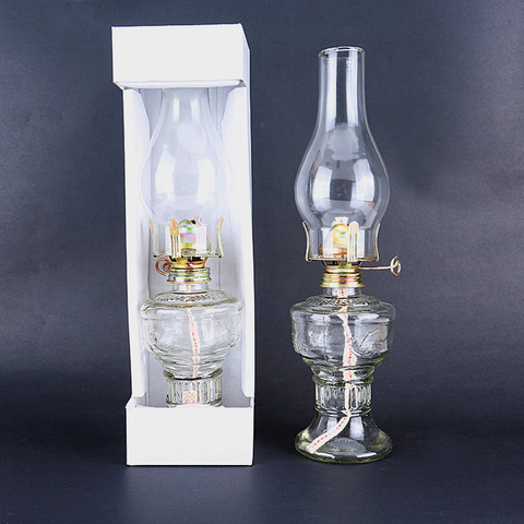 Advance Booking 32cm Glass Kerosene Lanterns Oil Lamp Glass Classic Retro Family Decorative Lights High Capacity High Quality ► Photo 1/6
