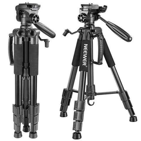 Neewer Camera Tripod Portable 56 inches/142cm Aluminum 3-Way Swivel Pan Head+Carrying Bag for Canon Nikon Sony DSLR Camera ► Photo 1/6