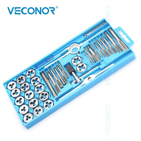 40PCS M3-M12 Metric Tap and Die Set Tap Drill Bits Tap Wrench Threading Tools For Metalworking ► Photo 1/3
