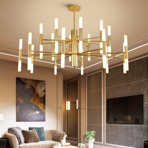 Modern Fashion Designer Black Gold Led Ceiling Art Deco Suspended Chandelier Light Lamp for Kitchen Living Room Loft Bedroom ► Photo 1/6