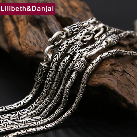 Necklace 100% Real 925 Sterling Silver Jewelry Vintage Safe pattern chain Pendant Necklace Gift Men jewelry FN2 ► Photo 1/6