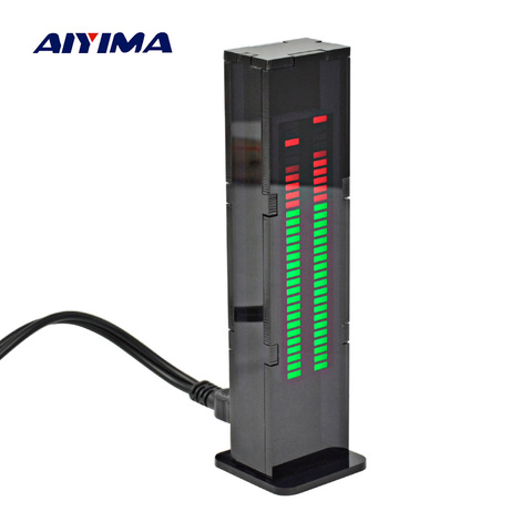 AIYIMA AS30 LED Music Audio Spectrum indicator Amplifier Board SCM Stereo Level indicator VU Meter Speed Adjustable With Case ► Photo 1/6