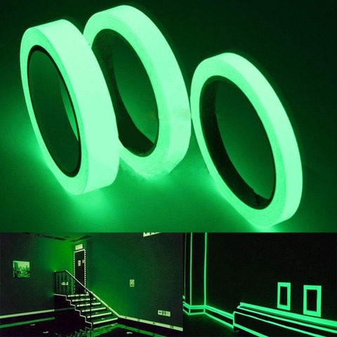 1.5cm*1m Luminous Fluorescent Night Self-adhesive Glow In The Dark Sticker Tape Safety Security Home Decoration Warning Tape ► Photo 1/6