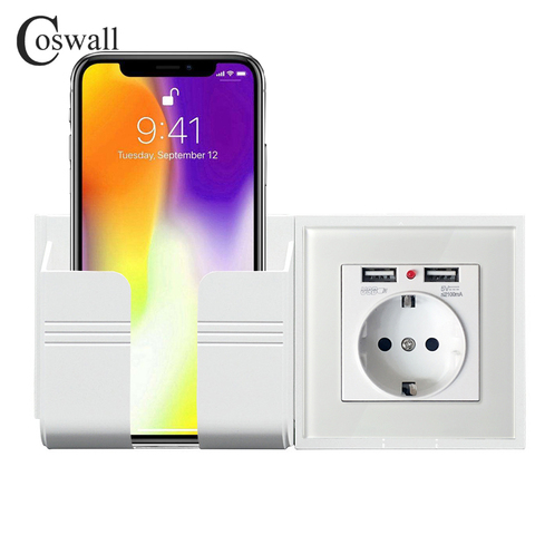 Coswall Wall Socket Phone Holder Smartphone Accessories Stand Support For Mobile Phone Apple Samsung Huawei Phone Holder ► Photo 1/5